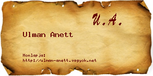 Ulman Anett névjegykártya